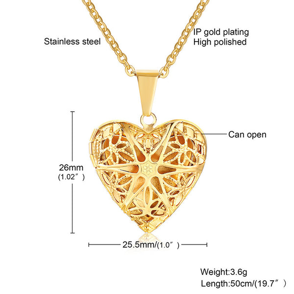 Fashion Heart Shape Titanium Steel Necklace Plating Stainless Steel Necklaces